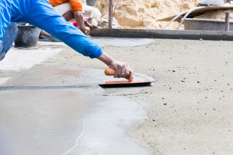 Condition of Existing Concrete Floor - worker doing concrete work